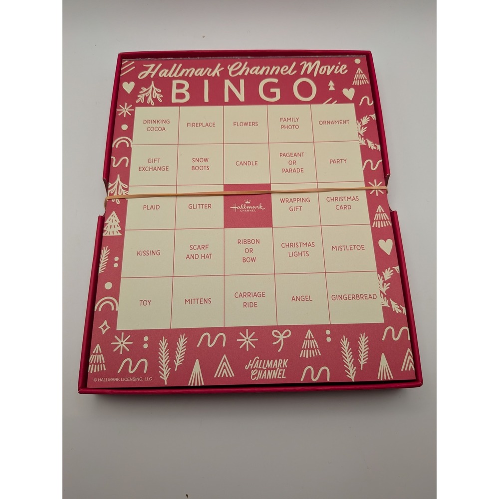 Hallmark Channel Movie Bingo Game Notepad Christmas Holiday Party Red Box Set